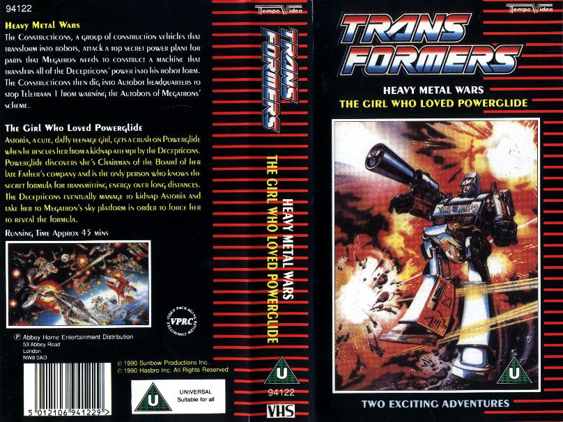 TRANSFORMERS VHS ART COVER HEAVY METAL WARS GIRL WHO LOVED POWERGLIDE 